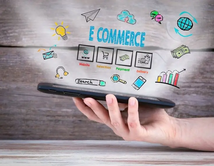 E-commerce platform transformation and retail sales growth visualization