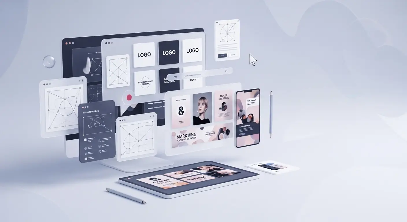 Creative graphic design and brand identity materials